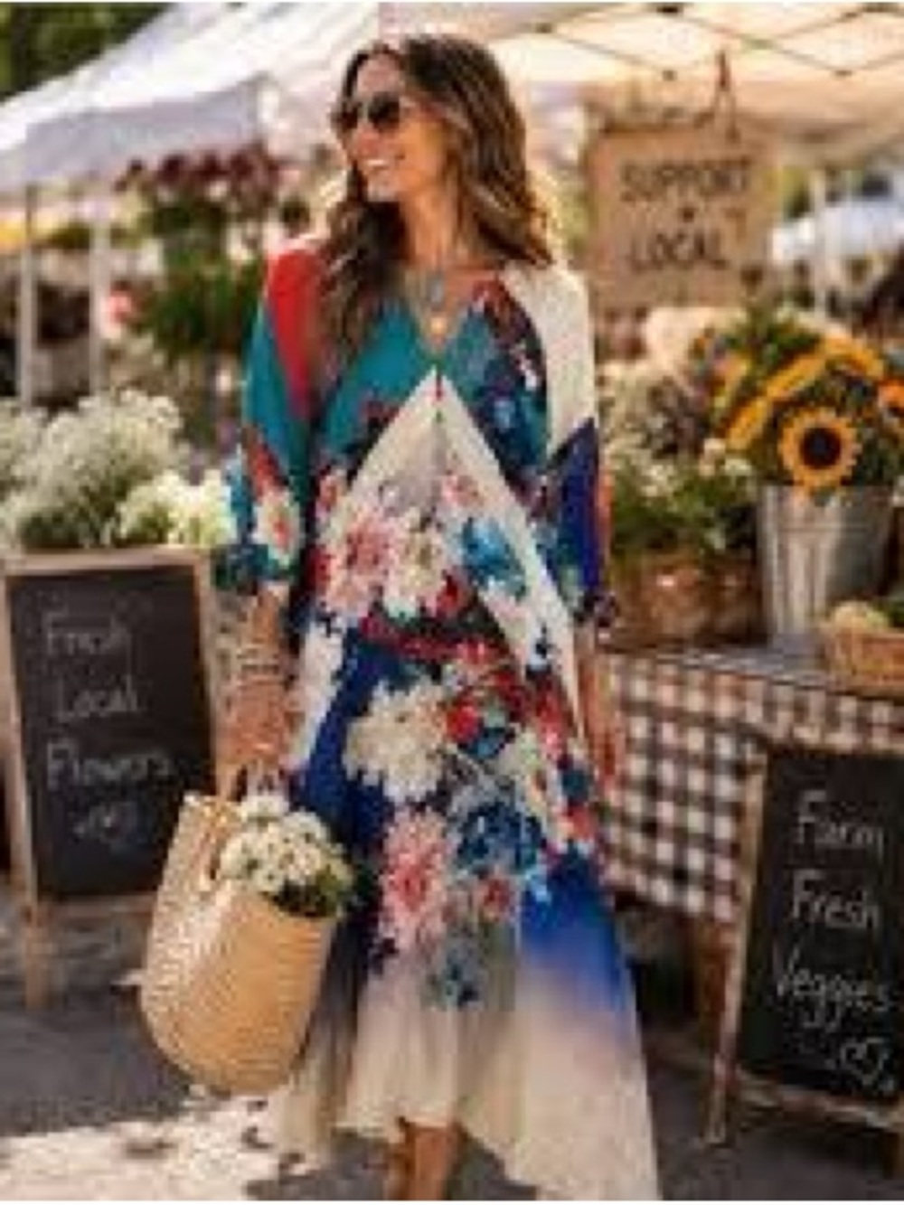 Johnny Was Patchwork Floral Dresd
